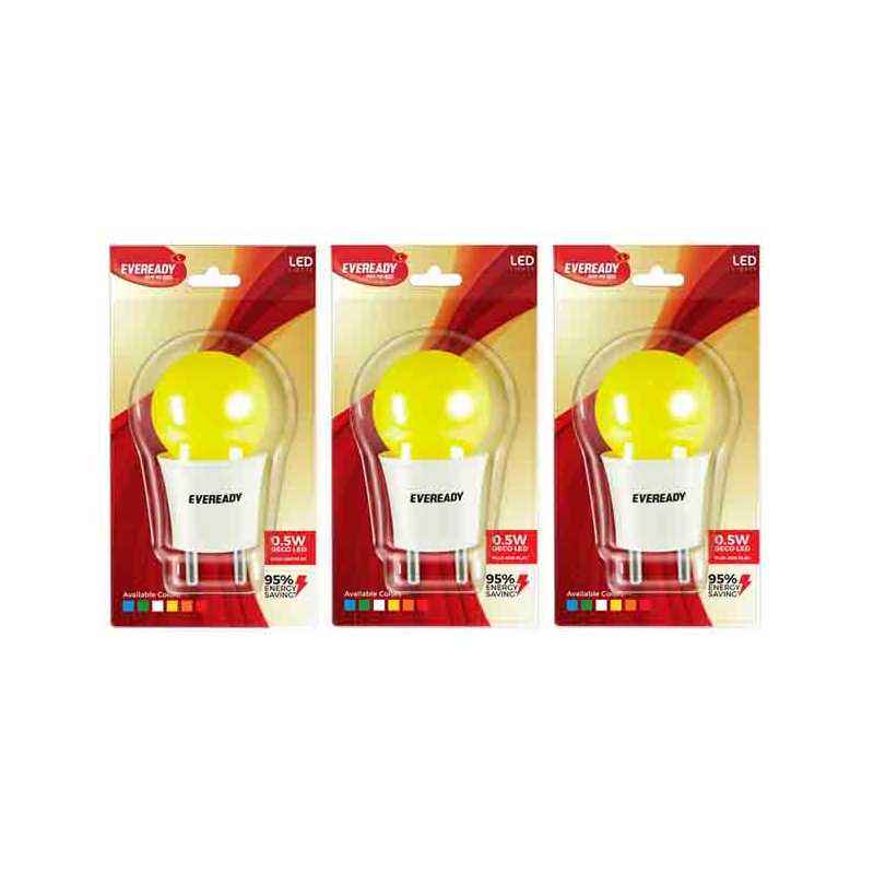 Eveready 0.5W Yellow T Deco LED Plug & Play Bulbs (Pack of 3)