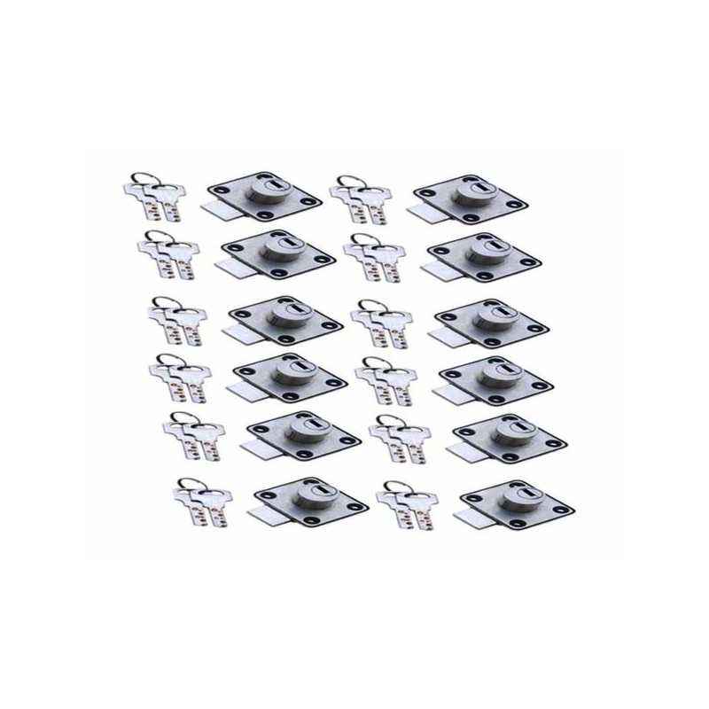 SmartShophar 30mm Zinc Silver Queen Multipurpose Locks, 54216-MPLQ-SL30-P12 (Pack of 12)