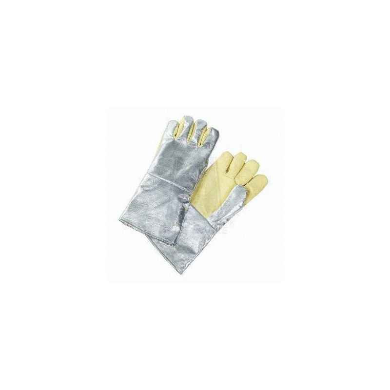 Ufo 350g Aluminized Kevlar Heat Resistant Yellow Safety Gloves, Size: L