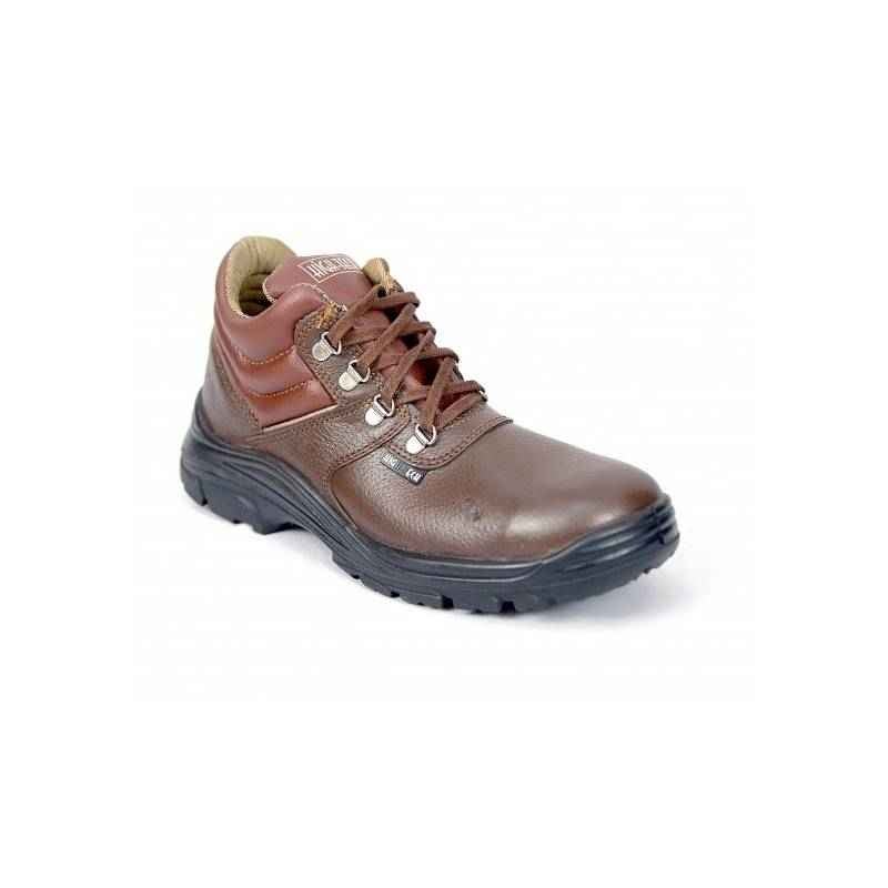 High Tech HT-804 Steel Toe Brown Safety Shoes, Size: 11