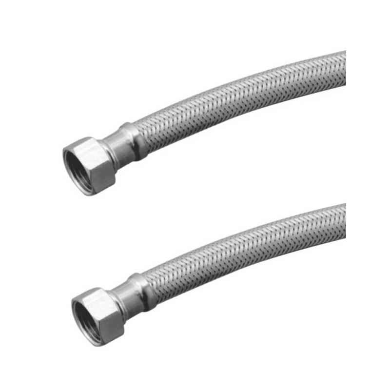 Kamal SS Braided Connection Hose 18 Inch, CNX-0872-S2 (Pack of 2)