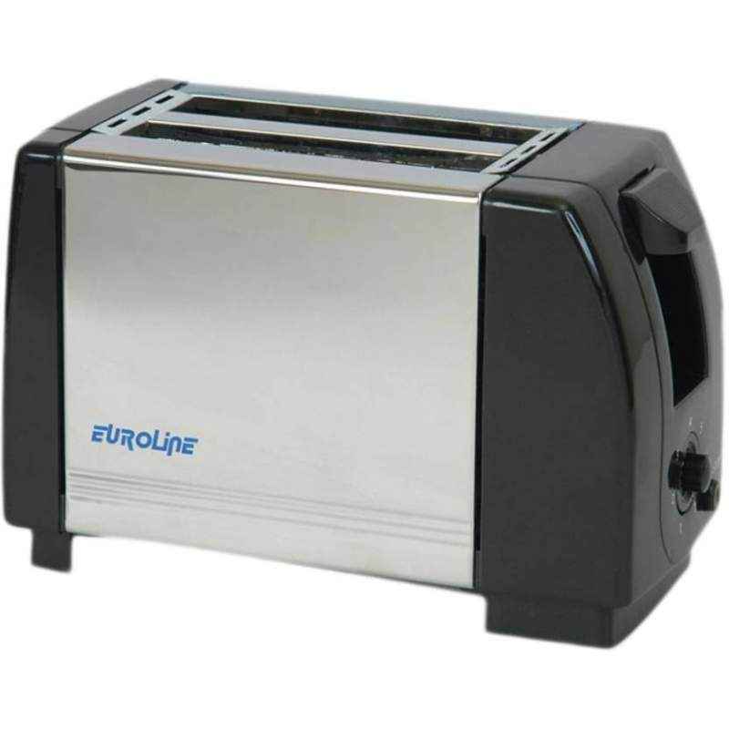 Euroline EL 840 Black & Silver 2 Slice Pop Up Toaster