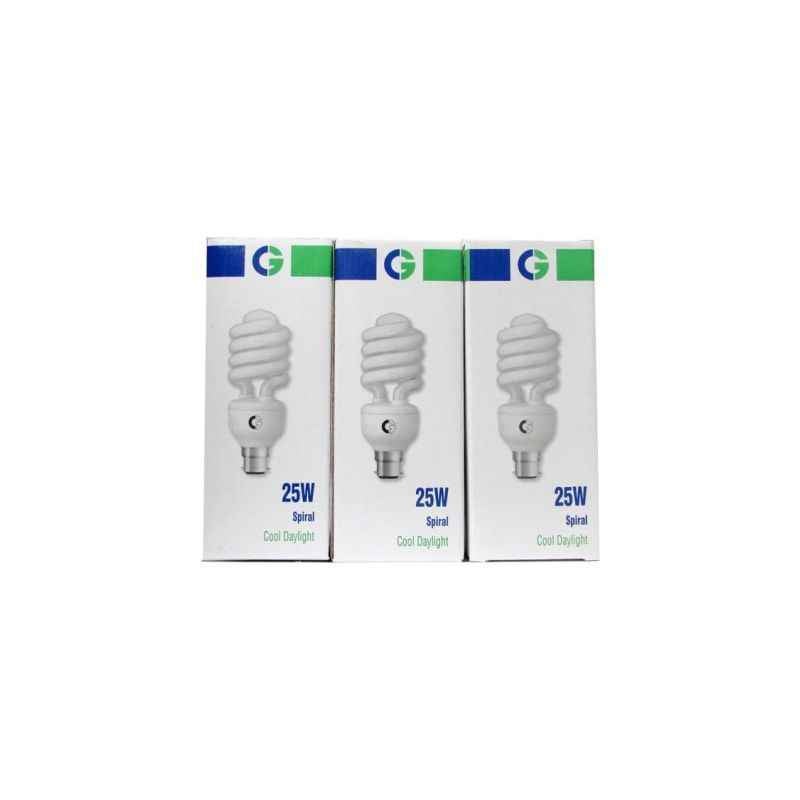 Crompton 25W B-22 Spiral DF CFL Cool Day Light (Pack of 3)