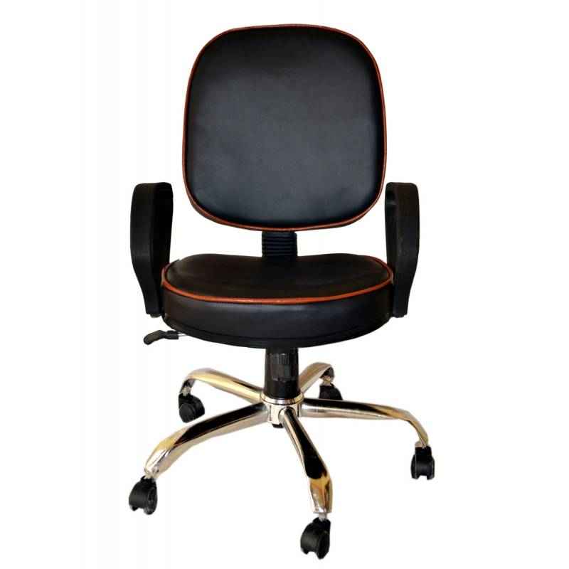 Mezonite Low Back Leatherette Black General Purpose Office Chair