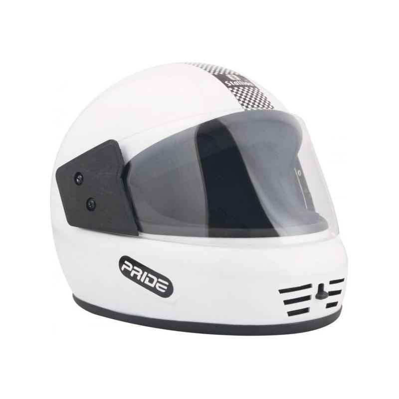 Stallion BLK Pride Decor Full Face White Motorbike Helmet, Size: M