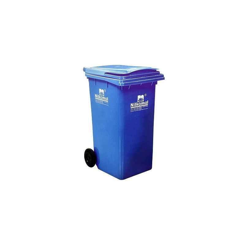 Nilkamal 120 Litre Blue Virgin Plastic Wheel Dustbin, WB120L, Dimension: 92x48x55 cm
