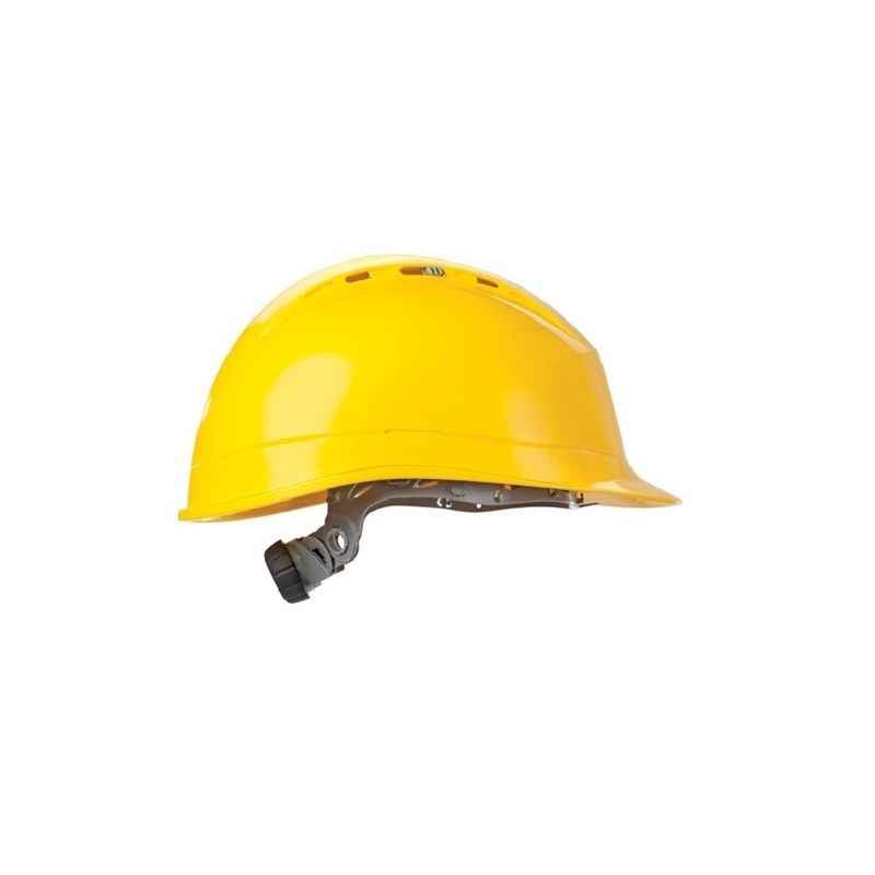Mallcom Diamond XIII Yellow Ratchet Safety helmet with CH01STR Chin Strap Set