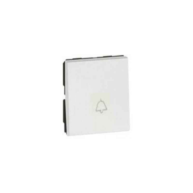 Legrand Arteor 6A 1 Way Square White Bell Push Button, 5734 59 (Pack of 10)