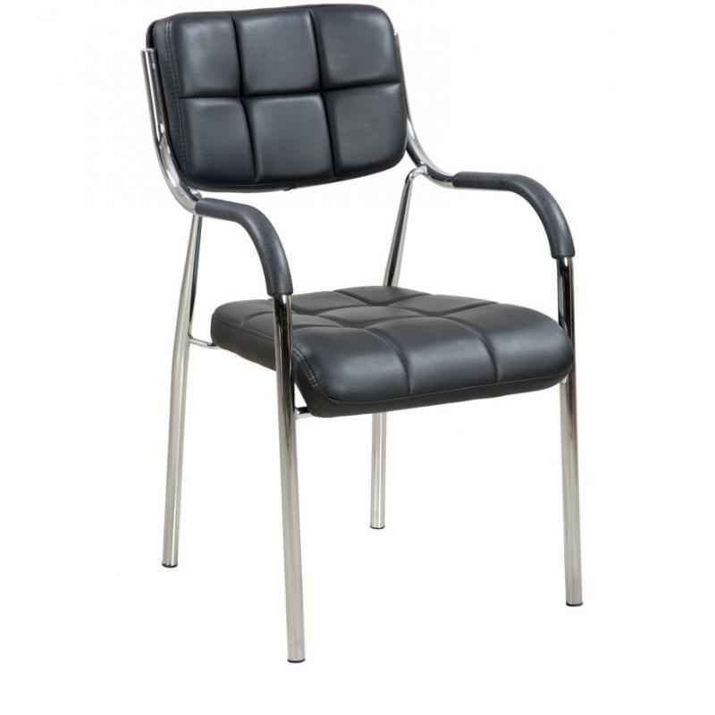 High Living Black Leatherette Visitor Office Chair"|" HL_V1