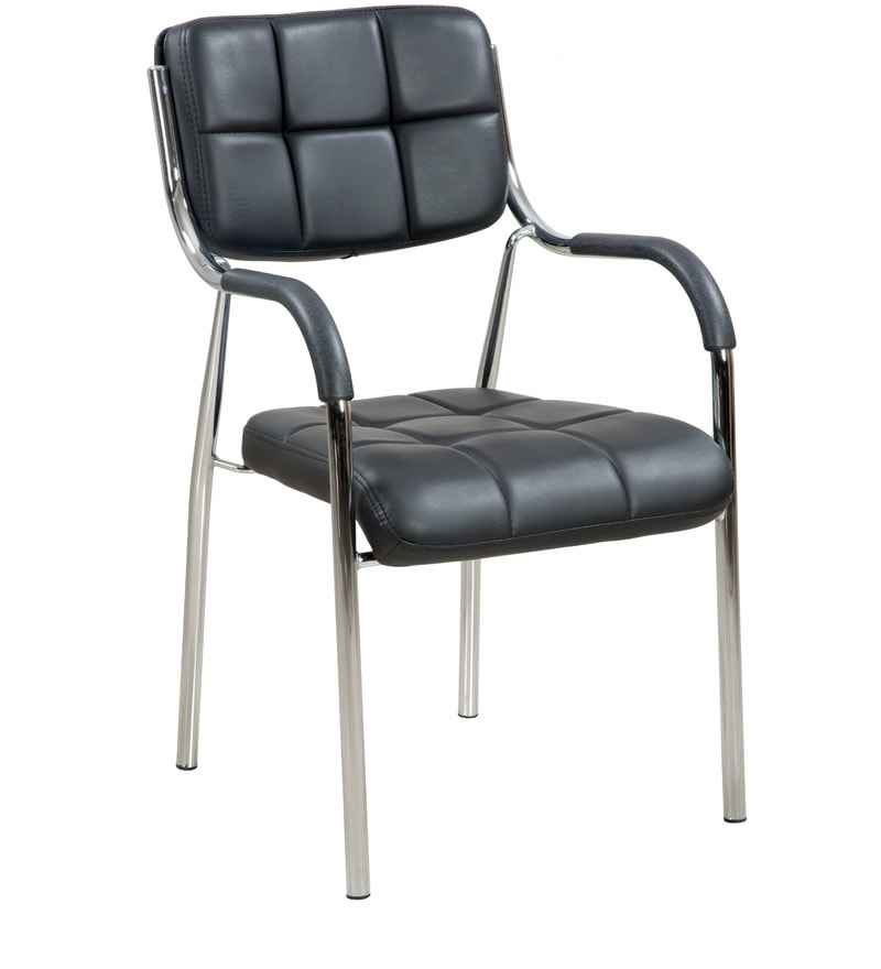 Buy High Living Black Leatherette Visitor Office Chair