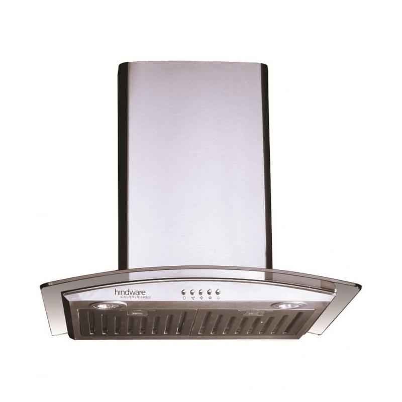 Hindware 60cm Lara 60 Glass Chimney, Suction Capacity: 1100 m³/hr
