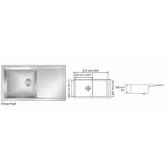 Nirali Eva Satin Finish Kitchen Sink, Size: 915x510 mm