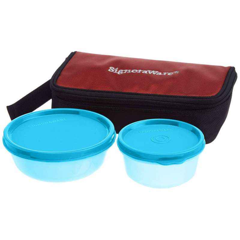 Signoraware T Blue 700 ml Sleek Lunch with Bag, 531