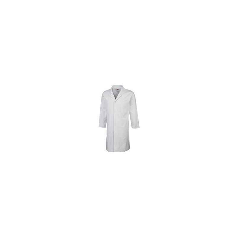 Ishan White Soft Rich Cotton Fabric Full Sleeve Lab Coat/Doctor’s Coat, 5488, Size: Large
