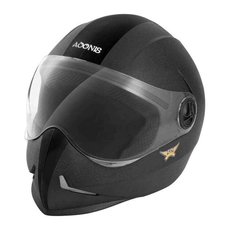 Steelbird Adonis Motorbike Black Full Face Helmet, Size (Medium, 580 mm)