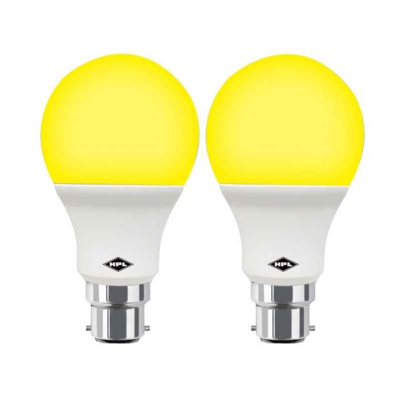 HPL 5W B-22 Yellow GLO LED Bulbs (Pack of 2)
