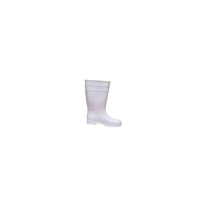 Fortune Jumbo 14 Inch White Steel Toe Safety Gumboots, Size: 10 (Pack of 5)