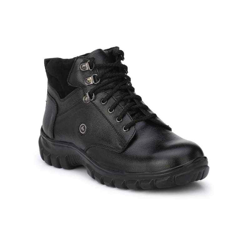Timberwood TWLT1 Mid Ankle Steel Toe Black Work Safety Shoes, Size: 7