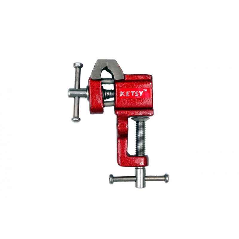 Ketsy 842 Red Iron Cast Baby Vice with Clamp, Size: 25 mm