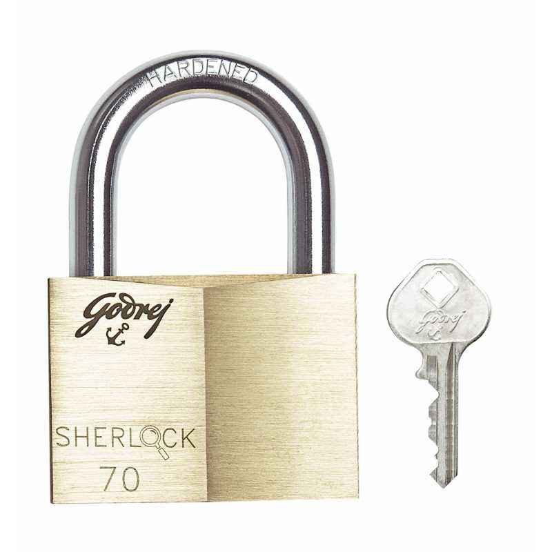 Godrej Sherlock Brass Padlock (3 Keys), 7675