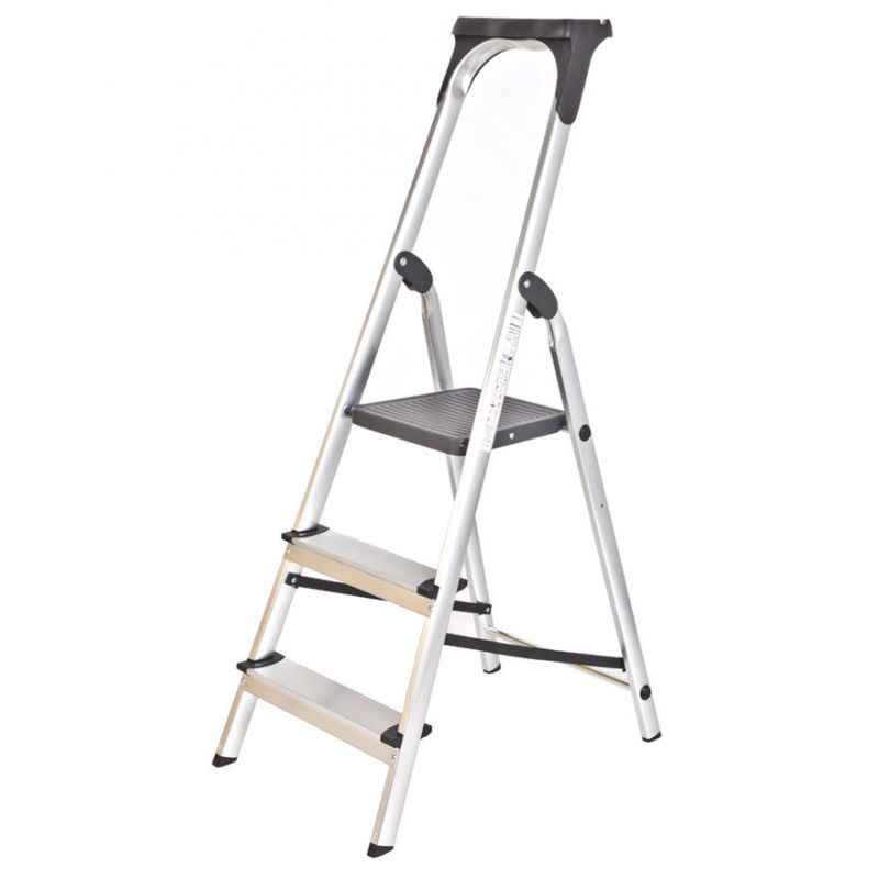 Youngman 3 Step Upgrade Aluminium Ladder with Upper Tool Kit