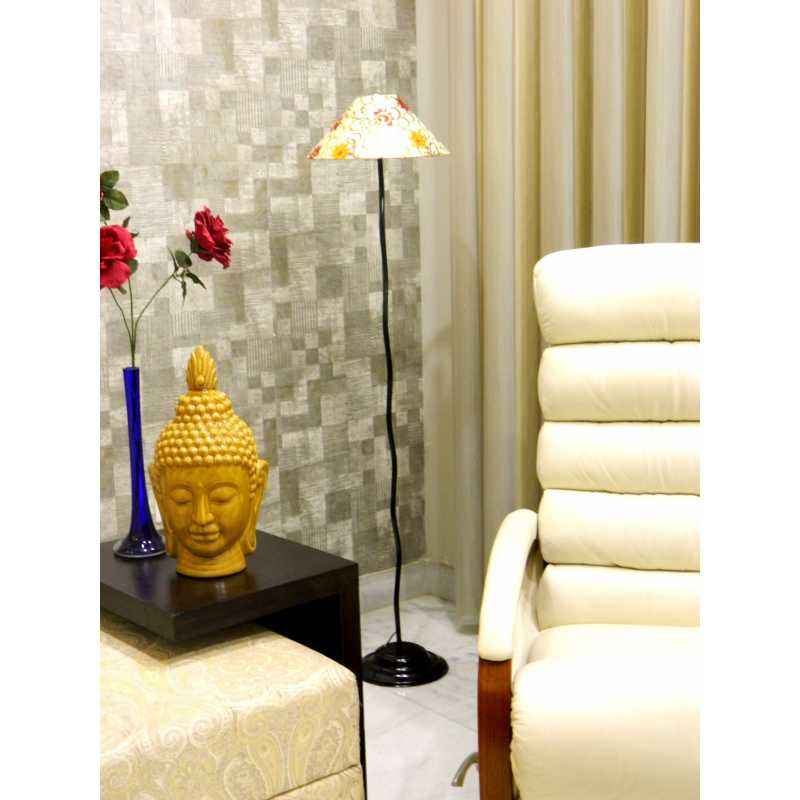 Tucasa Floor Lamp with Printed Shade, LG-609, Weight: 1100 g