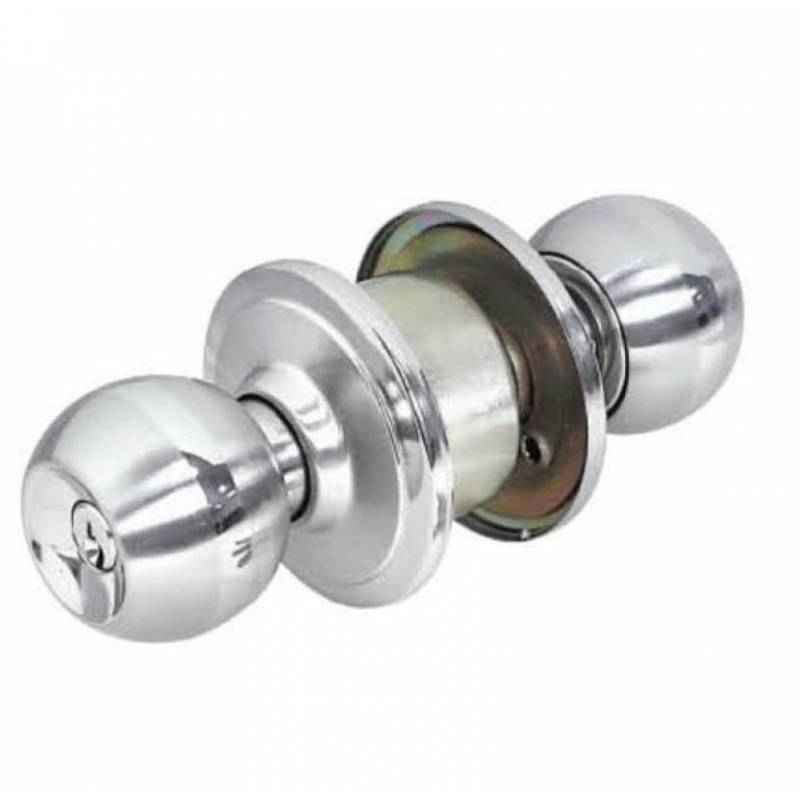 Smart Shophar Silver Cylindrical Latch Lock with 3 Pieces Keys, 54783-SSLL-SLUK