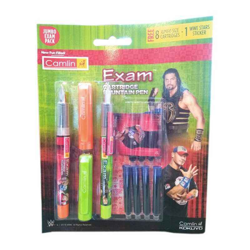 Camlin Multicolor Exam Cartridge Fountain Pen, 9900165 (Pack of 3)