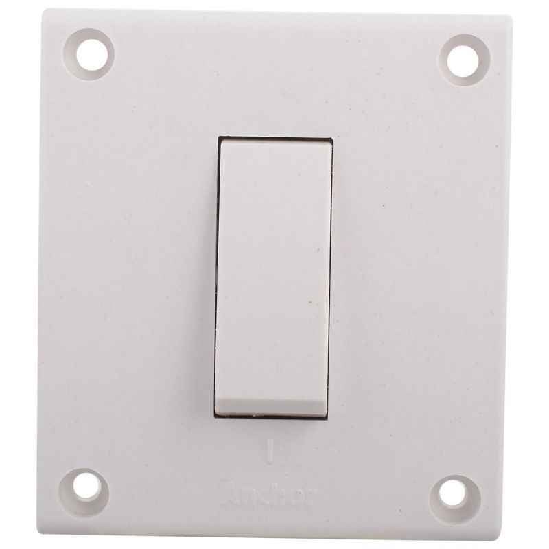 Anchor Penta Capton White 1 Way Switch, 38477 (Pack of 10)