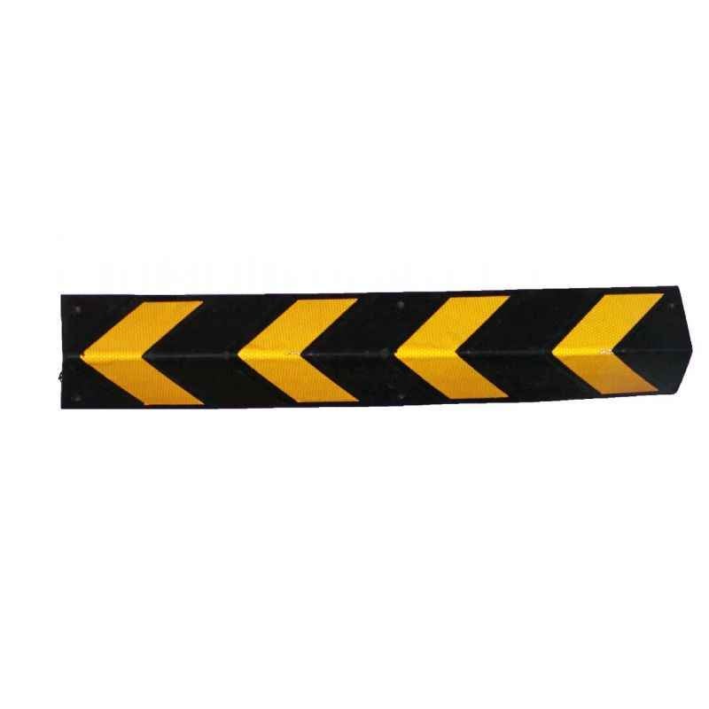 KT Black Pillar Guard with Yellow Reflective Stickers (Pack of 4)