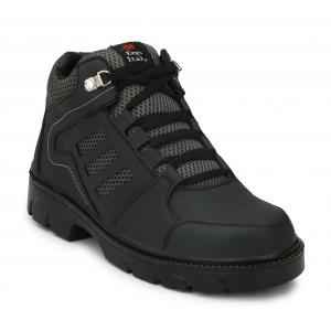 Eego Italy WW-65 Heavy Duty Leather Steel Toe Black Work Safety Boots, Size: 11