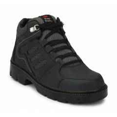 Eego Italy WW-65 Heavy Duty Leather Steel Toe Black Work Safety Boots, Size: 11