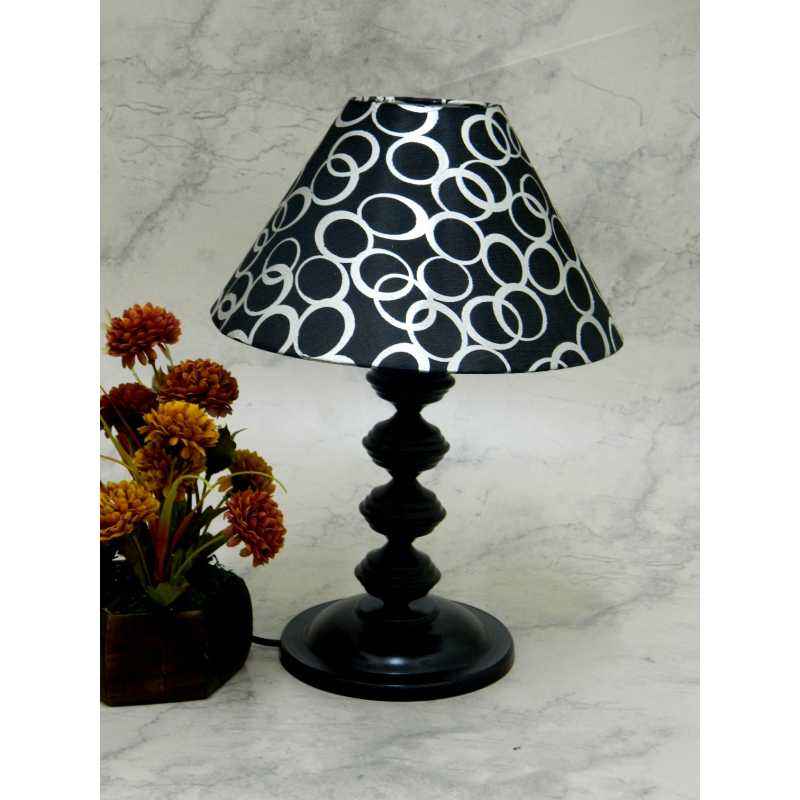 Tucasa Contemporary Table Lamp with Black Silver Shade, LG-743