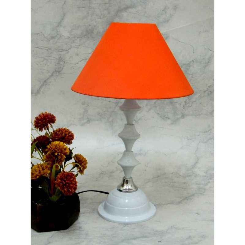 Tucasa Classic White Lamp with Orange Shade, LG-723
