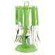Elegante 24 Pieces Signature Green Stainless Steel & Plastic Cutlery Set, SL-122A