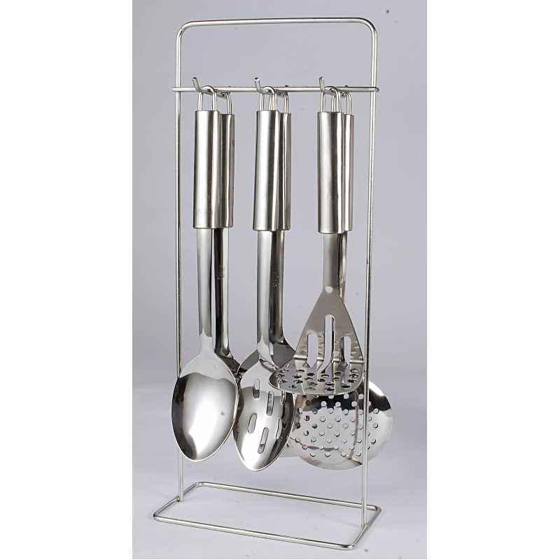 Elegante 6 Pieces Oval Tube Cutlery Set with Stainless Steel Stand, SL-112