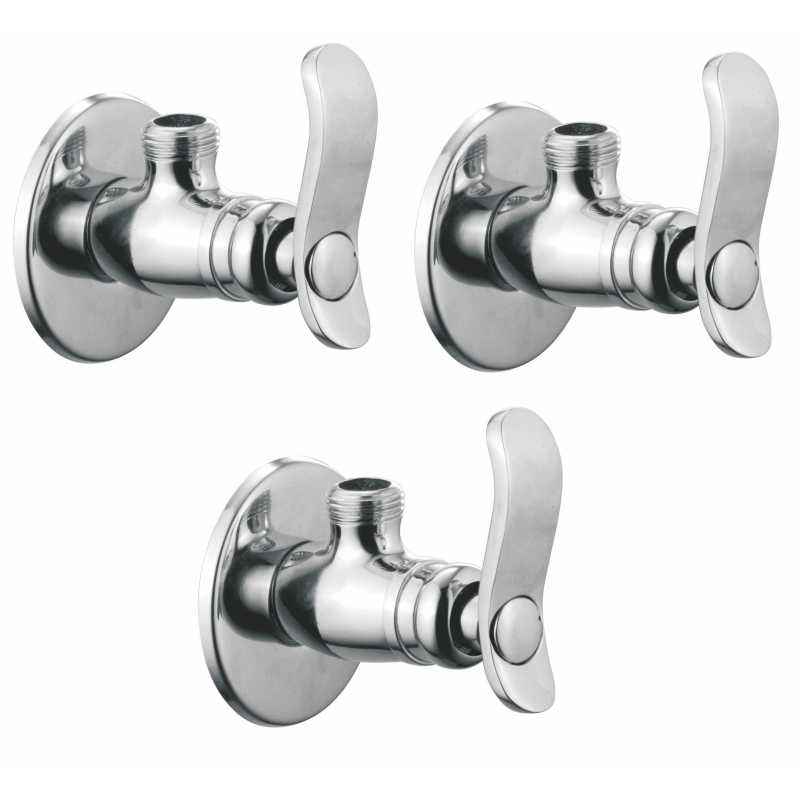 Apree Devos Silver Brass Angle Valve (Pack of 3)