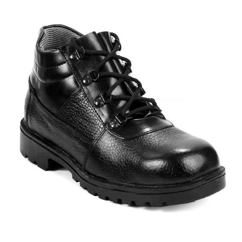 K King KKSF005BLK Leather Steel Toe Black Safety Shoes, Size: 6
