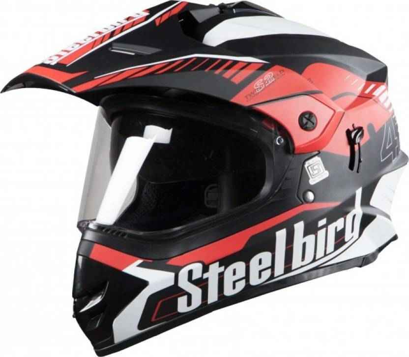 Buy Steelbird 42 Airborne Matt Black Red Full Face Bike Helmet Size Large 600 Mm Online At Best Price On Moglix