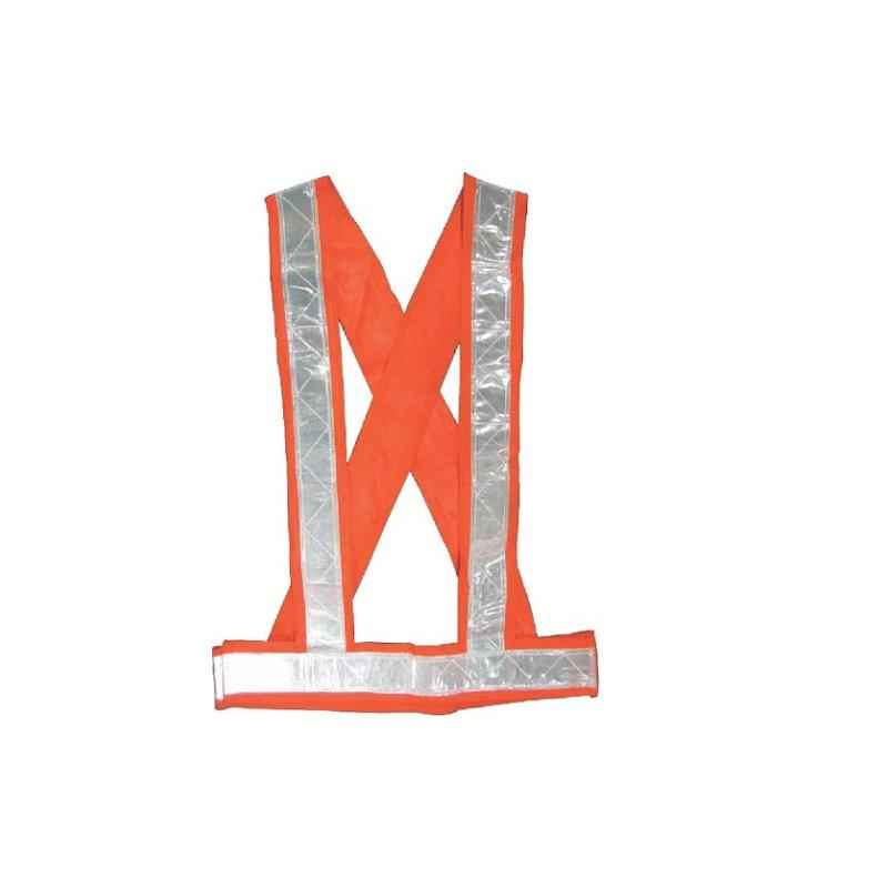 KT Orange Safety Cross Belt with 2 Inch Reflective Tape (Pack of 10)