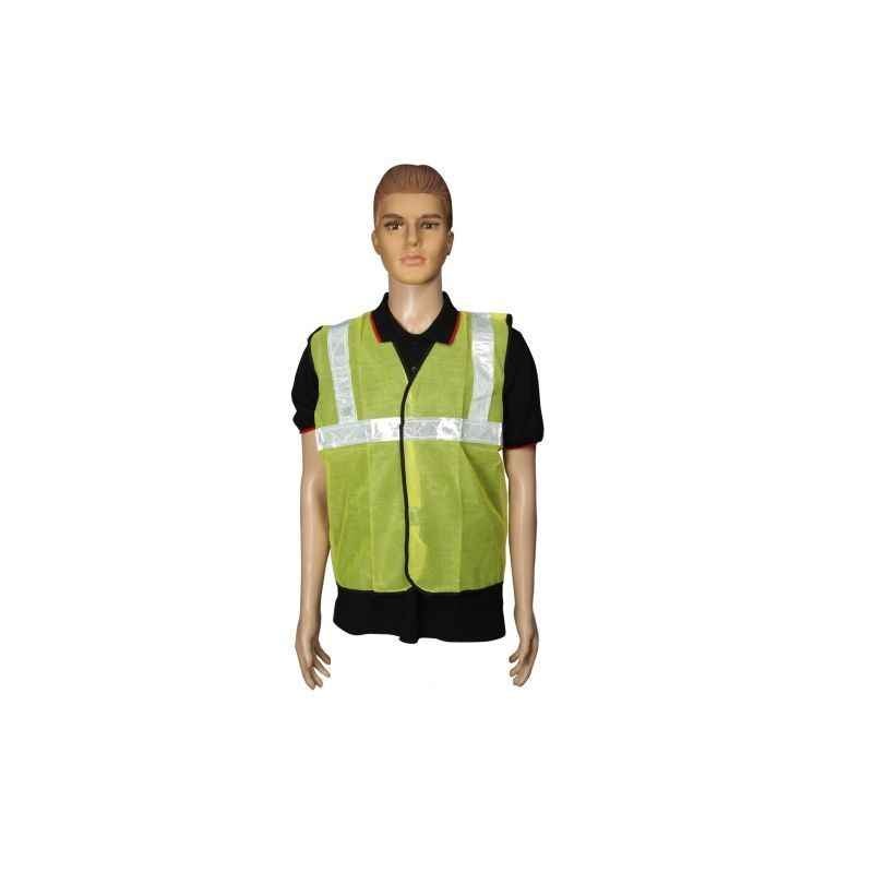 Safari 2 inch Yellow Cloth Reflective Safety Jacket (Pack of 100) with Free 10 Jackets