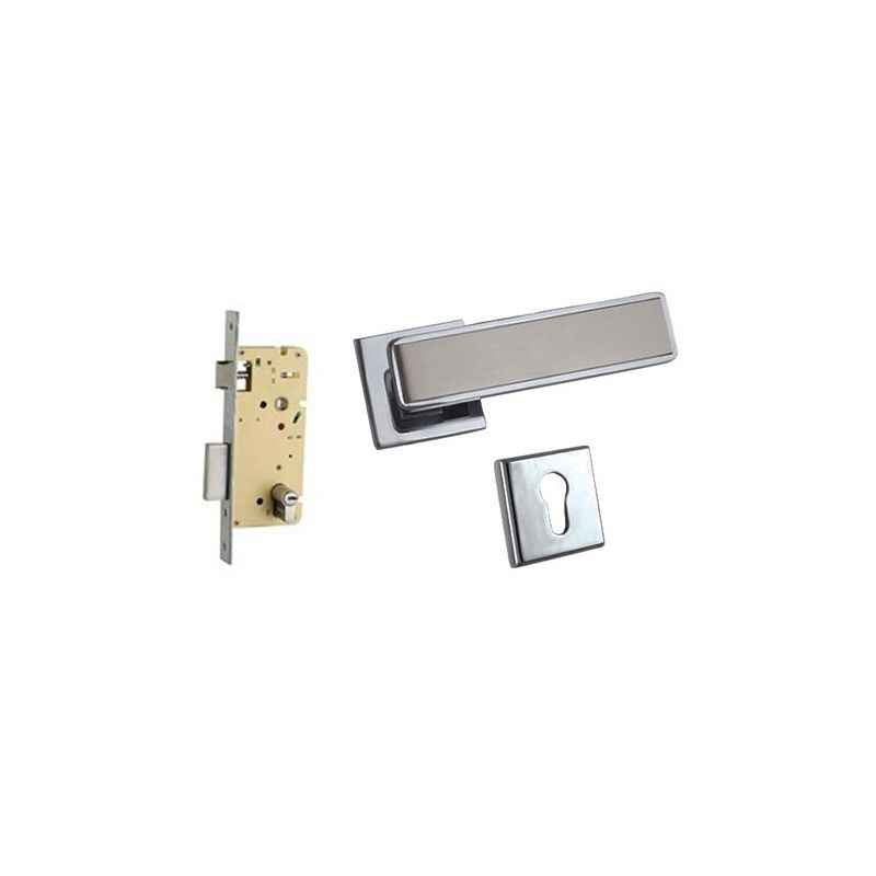 Plaza Benz Rose Stainless Steel Finish Handle with 250mm Pin Cylinder Mortice Lock & 3 Keys
