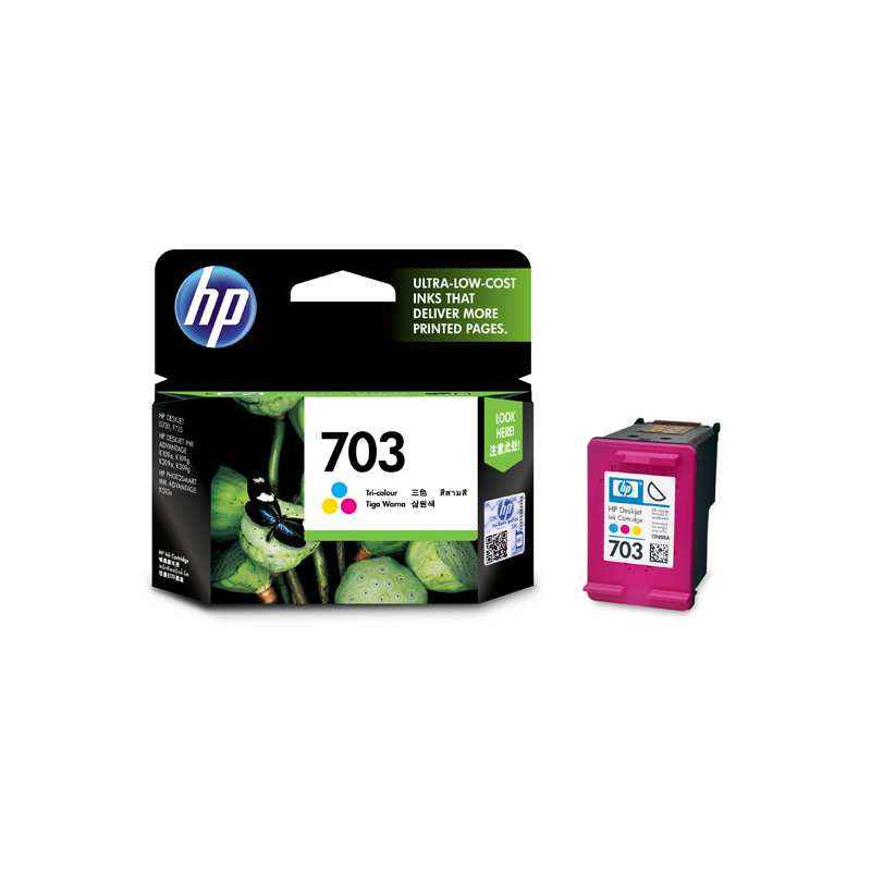 HP 703 Tri-Colour Deskjet Ink Cartridge, CD888AA