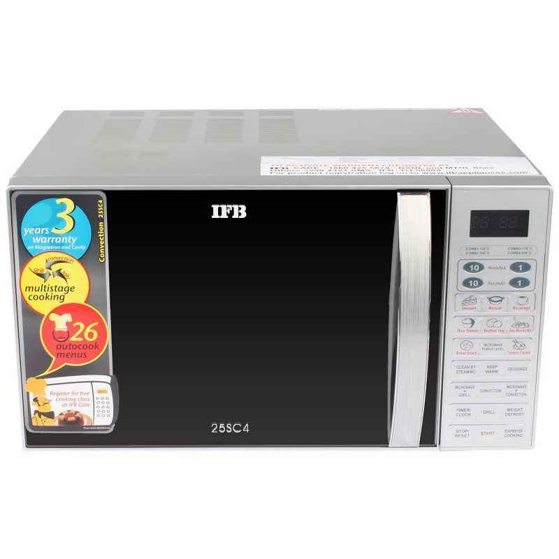 IFB 25 Litre Metallic Silver Convection Microwave Oven, 25SC4