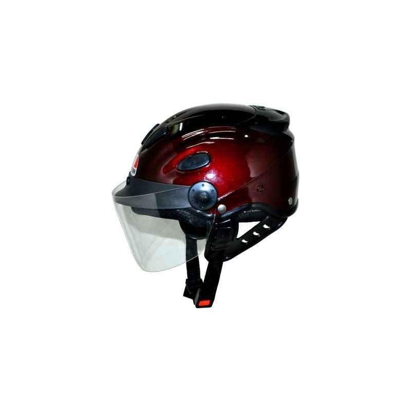Aeroh Urban Wine Red Half Face Helmet, Size: S