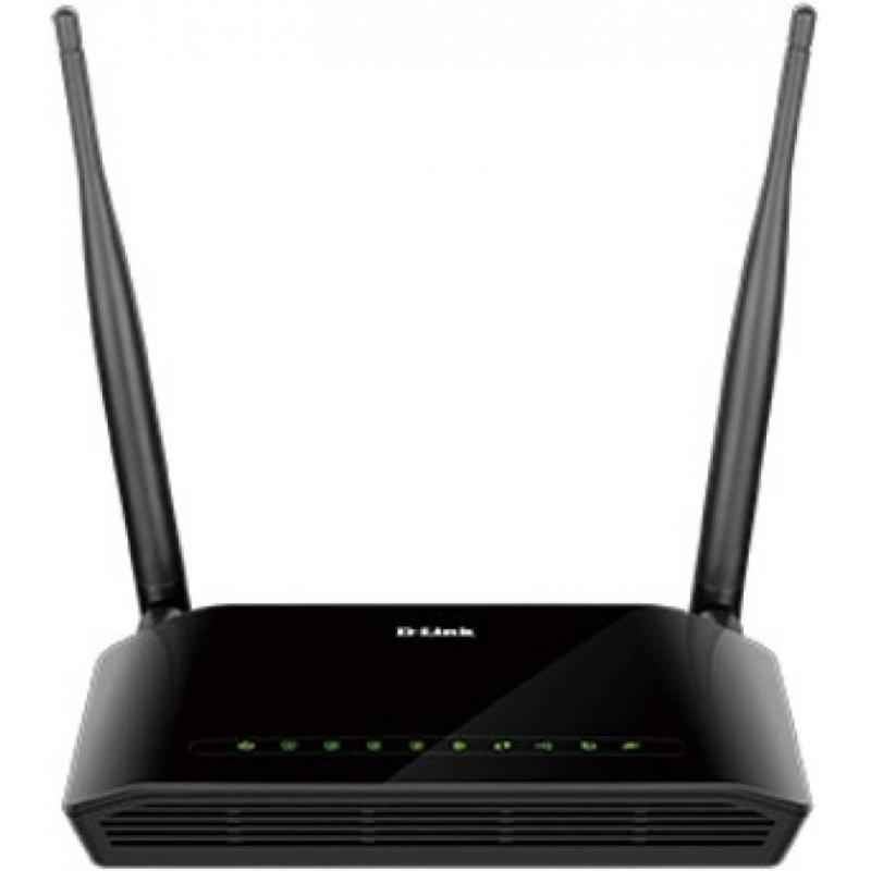 D-Link 300 Mbps Wireless ADSL2 & 4 Port Wi-Fi Black Router, DSL2750U