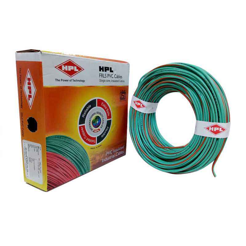 HPL 6 Sq mm Green Single Core FRLS Wire, Length: 90 m