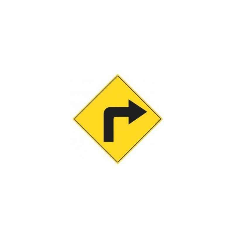 Asian Loto 3 m Traffic Sign Road Bend-Right Sign Board, ALC-SGN-11-900