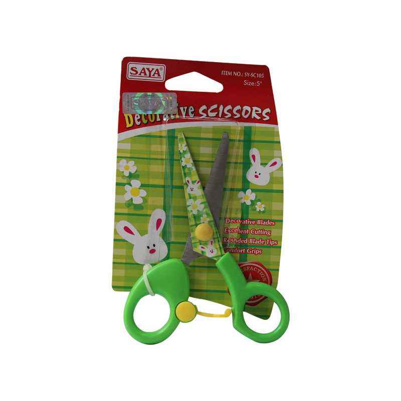 Saya SYSC105 Green Designer Kids Scissor, Weight: 34 g (Pack of 12)