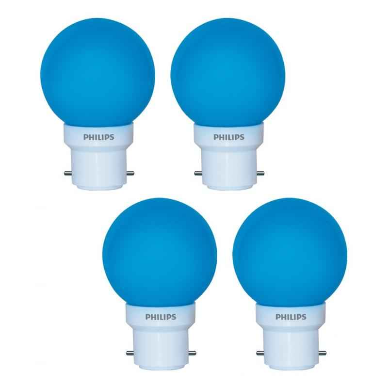 Philips 0.5W B-22 LED Deco Blue Bulbs (Pack of 4)